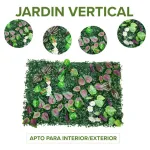 Jardín Vertical Artificial Flores Interior Exterior 40x60cm