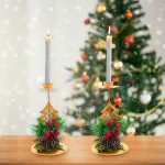 Candelabro Porta Velas Metalicos Decorativos Navidad 15cm Color Dorado