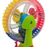 Sonajero Sopapa Vuelta Mundo Giratorio Didáctico Con Sonido Color Verde Lima Diseño Rueda