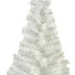 Arbol De Navidad Blanco Mini Arbolito 0,80mts Base De Tronco Natural
