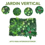 Jardín Vertical Cesped Flores Muro Artificial Verde Pack X10