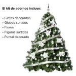 Árbol De Navidad Patagonia 1,80 Con Adornos Plata 72 Uds