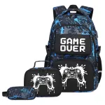 Mochilas Escolares 3 En 1 Cartuchera Lonchera Game Over Nene