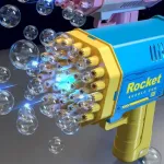 Burbujero Automatico Pistola Juguete De Burbuja Con Luz Color Amarillo