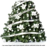 Árbol De Navidad Patagonia 1,80 Con Adornos Plata 72 Uds