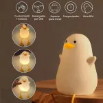 Velador Infantil Pato Lampara Luz Led Usb Recargable Rgb
