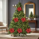 Flor 25cm Rojo Arbol De Navidad Adornos Decoracion