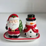 Juego De Salero Y Porta Escarbadientes Ceramica Navideño