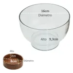 Bowl Vidrio Ensaladera Recipiente Con Base De Madera 16cm