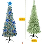 Arbol De Navidad Decorado Slim Nevado 1,80m + Kit Decoracion