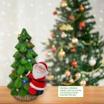Adorno Ceramica Arbol De Navidad Papa Noel 23cm + Luz Deco Luces Amarillo