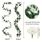 Flores Artificiales Guirnalda Guía De Rosa Enredadera 2.4m