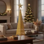 Arbol De Navidad Cono + Puntal Estrella Adorno Navideño 95cm