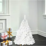 Arbol De Navidad Extra Lujo Patagonia Blanco 1,30 Mts Con Base Metálica