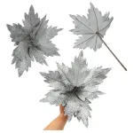 Flor 25cm Plata Arbol De Navidad Adornos Decoración X4u