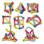 Juego De Bloques Magnéticos Para Armar X42 Piezas Educativo Didáctico Infantil Con Barras Y Esferas Imanes 3d Construcción Creativa Regalo Niños Y Niñas Levys Bazar