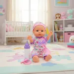 Bebe Bebote Con Sonidos Y Accesorios Muñeca Rie Y Habla