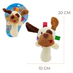 Sonajero Juguete Peluche Perro Con Chifle Para Bebé Color Blanco