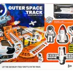 Pista De Autos Espacial Cohete Muñecos Astronauta Carreras Color Blanco