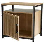 Mesa De Luz Noche Chica Mesita Moderna Mdf Hierro 54cm