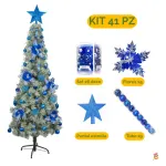 Arbol De Navidad Decorado Slim Nevado 1,80m + Kit Decoracion