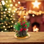 Candelabro Porta Velas Metalicos Decorativos Navidad 15cm Color Dorado