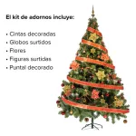 Arbol Navidad Tronador 2,10m + Kit 60 Rojo Oro Black Friday