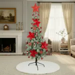 Arbol De Navidad Decorado Slim Nevado 1,80m + Kit Decoracion