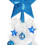 Arbol Navidad Tronador Slim Blanco 1,20mt + Kit 24 Deco Azul