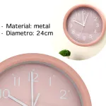 Reloj Decoración Pared De Metal C/vidrio 24cm A Pila