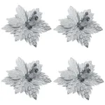 Flor 25cm Plata Arbol De Navidad Adornos Decoración X4u