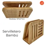 Servilletero Madera Bambu Porta Servilleta Color Marron