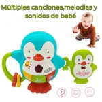 Sonajero Musical Bebe Pingüinos Con Luz Y Sonidos Jyf Toys Color Verde Oscuro