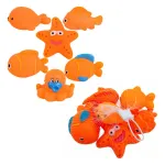 Set Animales De Goma Muñecos Para Jugar En La Bañera Color Naranja