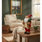 Papa Noel 35cm Muñeco Navideño Decoracion Con Luz Y Sonido Color Rojo