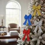 Adorno Navideño Decoracion Arbol De Navidad Moño X2