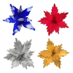 Flor 25cm Plata Arbol De Navidad Adornos Decoración X4u