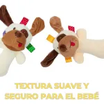 Sonajero Juguete Peluche Perro Con Chifle Para Bebé Color Blanco