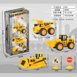 Set De Construcción Autos De Juguete Gruas X3 Maquinas