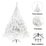 Arbol De Navidad Blanco Fabesa Montañes Deluxe 1,50mts Pie Metal