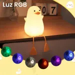 Velador Infantil Pato Lampara Luz Led Usb Recargable Rgb