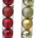 Adornos Navideños Premium Tubo Bolas De Navidad 6cm X45 Udes