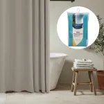 Cortina De Baño Ducha Peva 1,80cm Ganchos Plástico