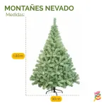 Árbol De Navidad Montañes Deluxe Nevado 1.80mts Base Metal