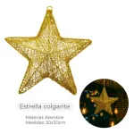 Adorno Navideño Estrella Colgante 30cm Decoración Navidad