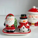 Juego De Salero Y Porta Escarbadientes Ceramica Navideño