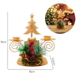 Candelabro Porta Velas X2 Decorativos Navidad 17cm Color Dorado