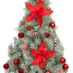 Arbol Navidad Tronador Slim Nevado 1,20mt + Kit Decoracion