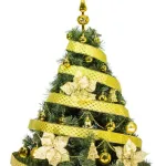 Arbolito Navidad Tronador De Lujo 1,20m Kit 30 Adornos Oro