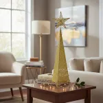 Arbol De Navidad Cono + Puntal Estrella Adorno Navideño 95cm